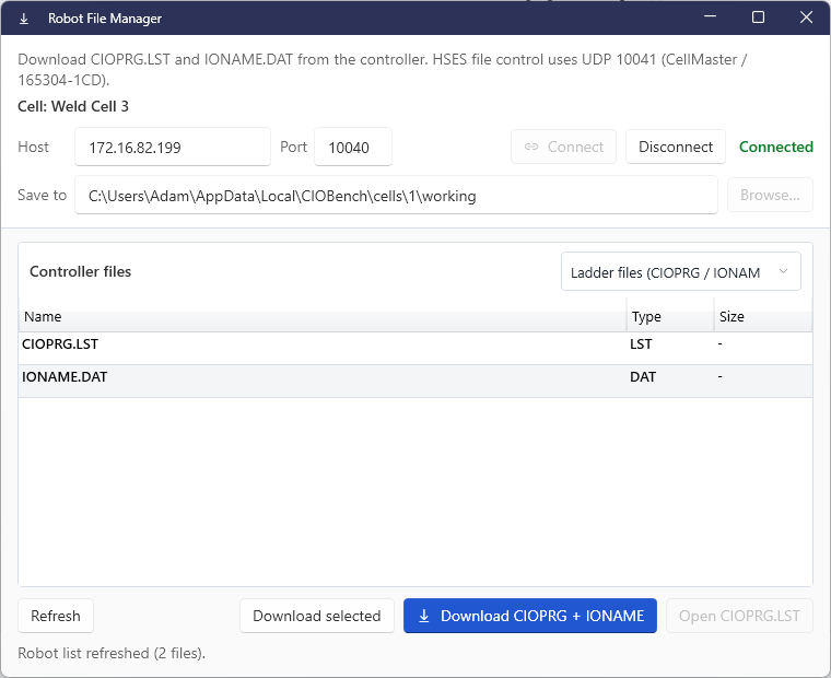 File manager connected to 172.16.82.199