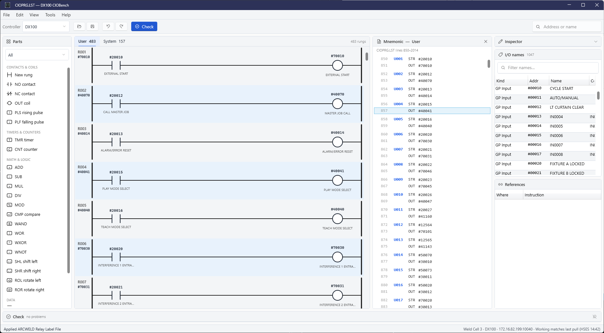 User ladder after the HSES pull from Weld Cell 3